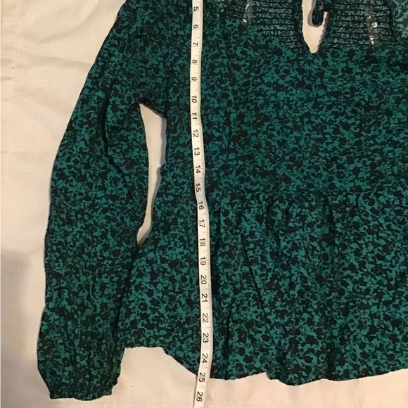 Ava & Viv Teal Floral Blouse - Picture 7 of 7